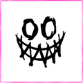 Creepy grinning smiley face