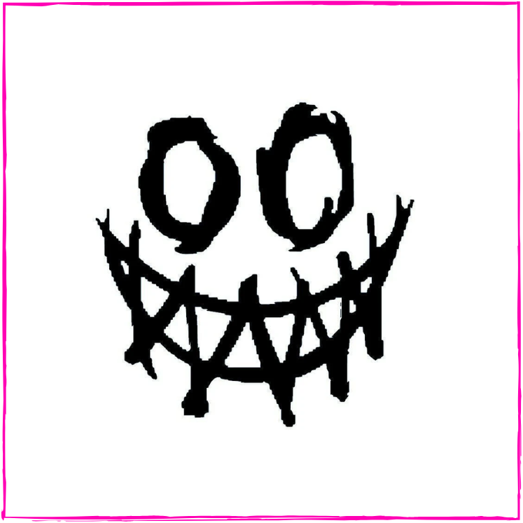 Creepy grinning smiley face