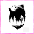 Night Moon Grizzly Bear