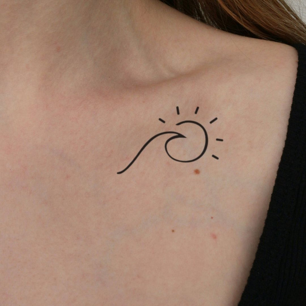 Fine line wave & sun