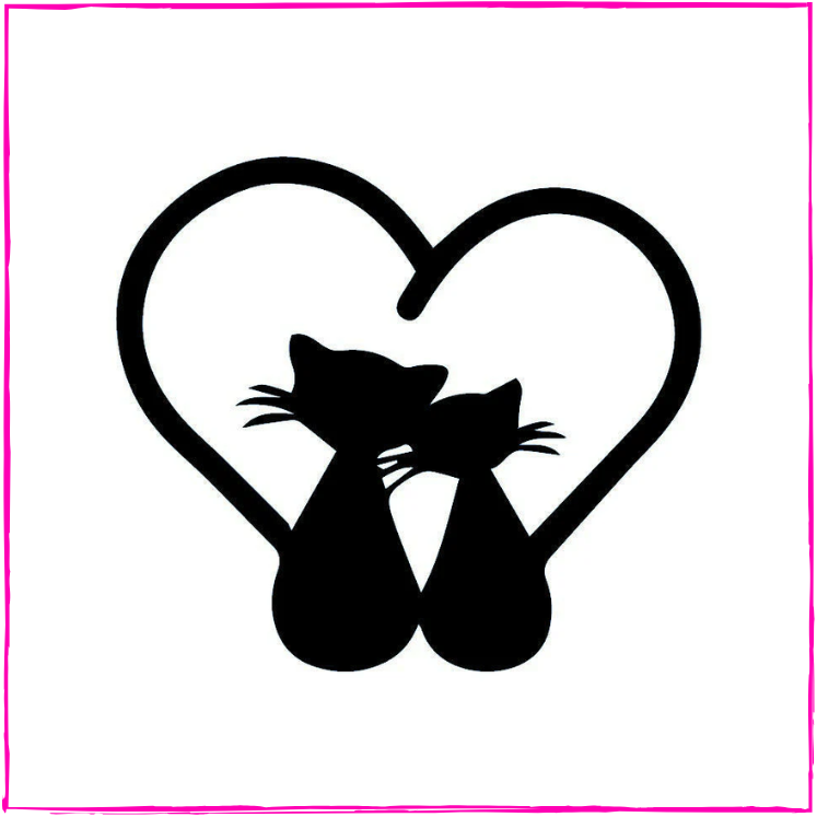 Cat Couple in Heart