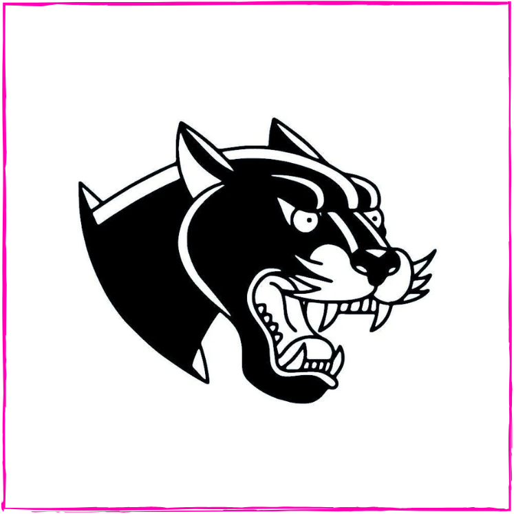 Roaring panther head