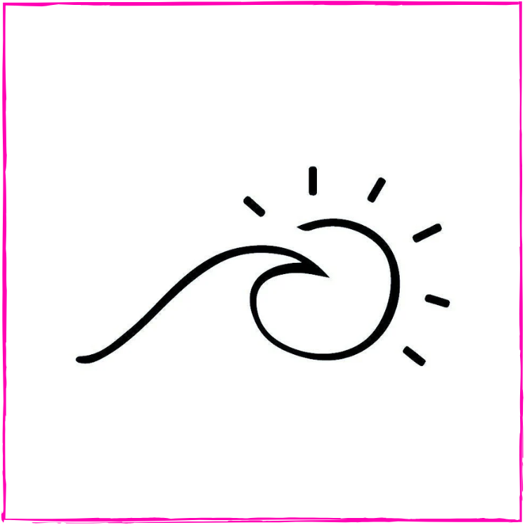 Fine line wave & sun