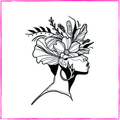 Head with Flowers
